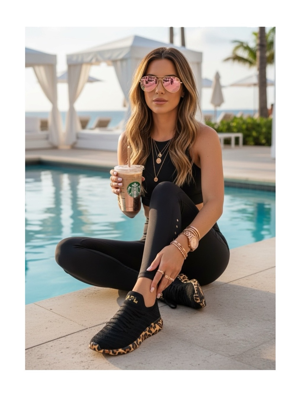 APL x Anthropologie ᯾ Ltd Ed Wave Running Shoe Sneaker ᯾ Black Leopard Print ᯾ 6